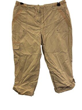 Jones New York Signature Beige Cargo Capri Pants Womens Size 16 Cotton